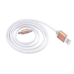 Dátový a nabíjací MicroUSB reverzibilný plochý kábel 1m Zlatý