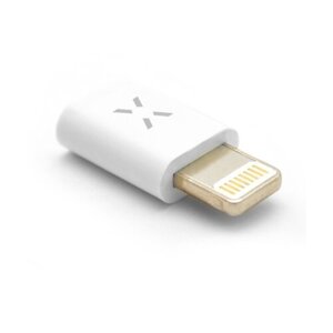 Adaptér FIXED Micro-USB/Lightning Biely