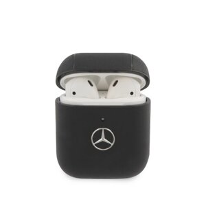 Mercedes Kožené puzdro pre AirPods 1/2 MEA2CSLBK Čierne