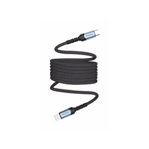 Dátový kábel Swissten USB-C / Lightning 1m Magnetický Samonavíjací Čierny