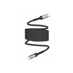 Dátový kábel Swissten USB-C / USB-C 1m Magnetický Samonavíjací Čierny