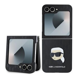Puzdro Karl Lagerfeld PU Saffiano Monogram Karl Head Samsung Galaxy Z Flip 6 - čierne