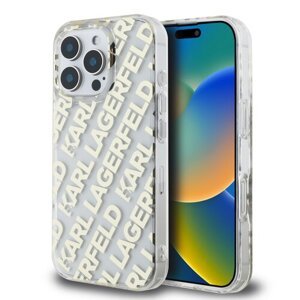 Karl Lagerfeld IML Electroplated Repeated Logo Zadní Kryt pro iPhone 16 Pro Max Gold
