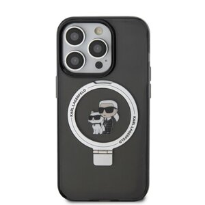 Karl Lagerfeld Ringstand Karl and Choupette MagSafe Zadní Kryt pro iPhone 16 Pro Max Black