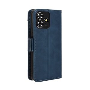 Puzdro Leather Card Book ZTE Blade A73 4G/V50 Design 4G - modré