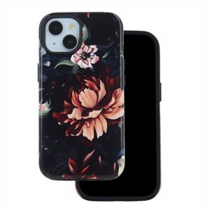 Puzdro Decor iPhone 16 Pro, vzor Pivoňka - čierne