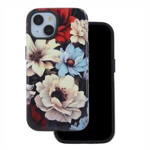 Puzdro Decor iPhone 16, vzor Záhrada - čierne