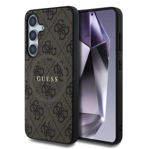 Guess PU Leather 4G Colored Ring MagSafe Zadní Kryt pro Samsung Galaxy S25 Brown