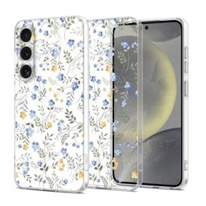 Puzdro Tech-Protect Flexair Samsung Galaxy S25 5G, jarné kvety - transparentné