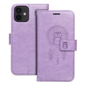 Puzdro Mezzo Book iPhone 12/12 Pro, vzor, vzor dreamcatcher - fialové
