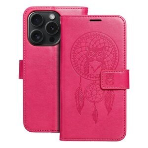 Puzdro Mezzo Book iPhone 15 Pro, vzor dreamcatcher - červené