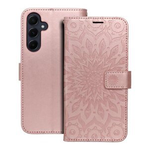 Puzdro Mezzo Book Samsung Galaxy A55 5G, vzor mandala - ružovo-zlaté