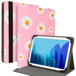 Puzdro na Tablet Wonder univerzálne 10", vzor kvietky - ružové