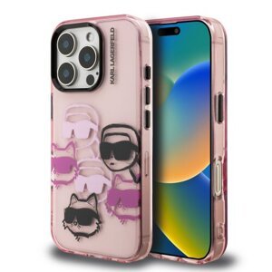 Karl Lagerfeld IML Multi K&CH Heads Zadní Kryt pro iPhone 16 Pro Max Pink