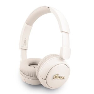 Guess Script Metal Logo Bezdrátová Sluchátka Beige