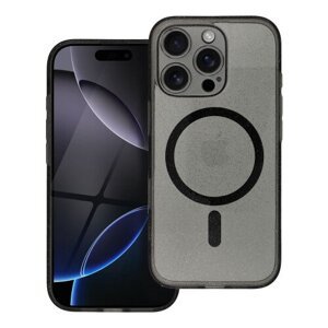 CLEAR MAG COVER case with camera protection compatible with MagSafe for IPHONE 16 Plus black glitter