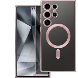 Puzdro Magsafe Shine Samsung Galaxy A54 - ružovo-zlaté