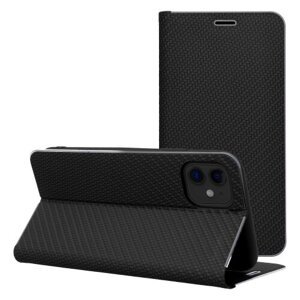 Puzdro Luna Book Carbon iPhone 17 Pro Max - čierne