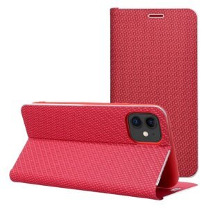 Puzdro Luna Book Carbon iPhone 17 Pro Max - červené