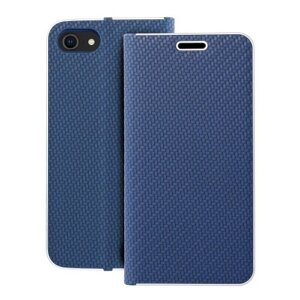 Puzdro Luna Book Carbon iPhone 7/8/SE 2020/SE 2022 - modré