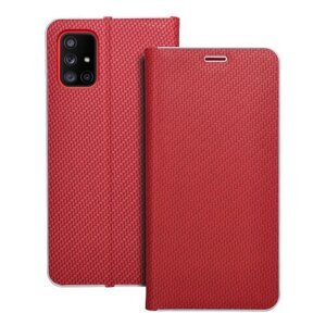 Puzdro Luna Book Carbon Samsung Galaxy A71 - červené