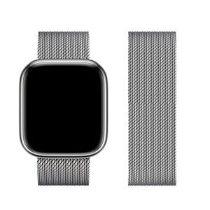 Remienok Forcell Milánsky ťah Apple Watch 42/44/45/49mm, nehrdzavejúca oceľ - strieborné