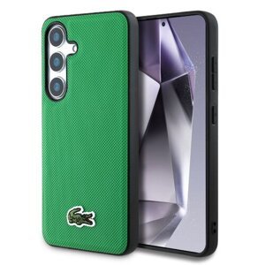 Lacoste Iconic Petit Pique Woven Logo MagSafe Zadní Kryt pro Samsung Galaxy S25 Green